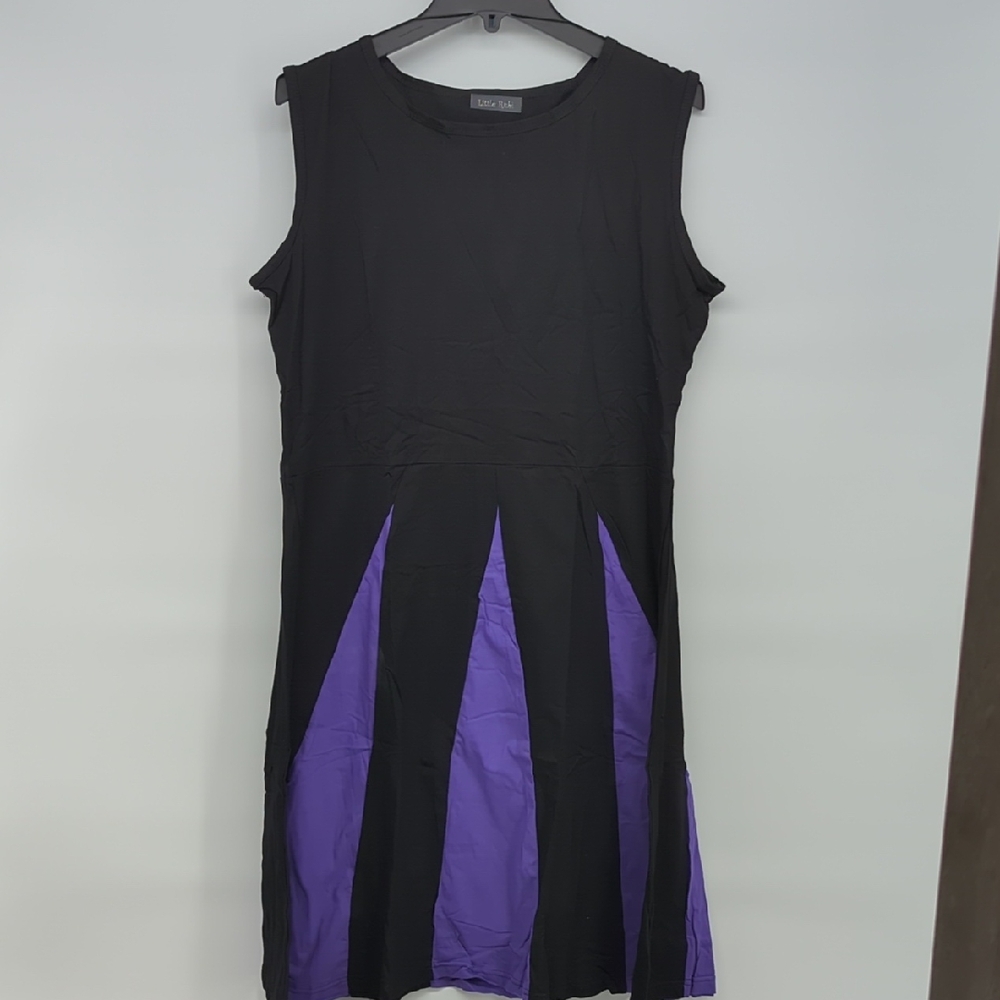 Black and Purple Sleeveless Dress Women Costume Witch 🧹 Maleficent Ursula XL